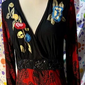 Krista Lee Emboredied Dress with Beading